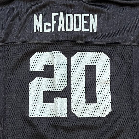 Vintage Y2K Reebok NFL Raiders Darren McFadden #20 Black Jersey Youth Size 4T - Picture 6 of 8
